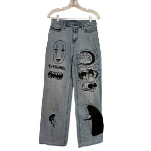 Her Universe Studio Ghibli Spirited Away Wide Leg Jeans No Face Haku Anime SZ 5